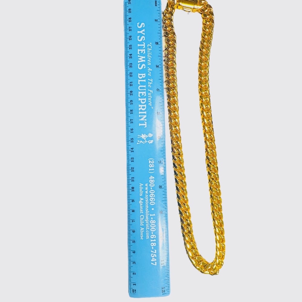 SPCY Gold Cuban Link Chain Necklace 20 Inches With Durable Clasp Bag & Gift Box - Picture 7 of 10